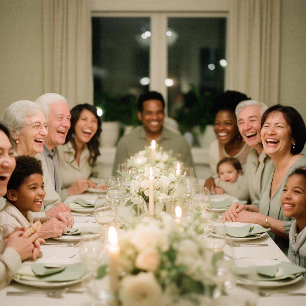 Several generations of a family gathered together